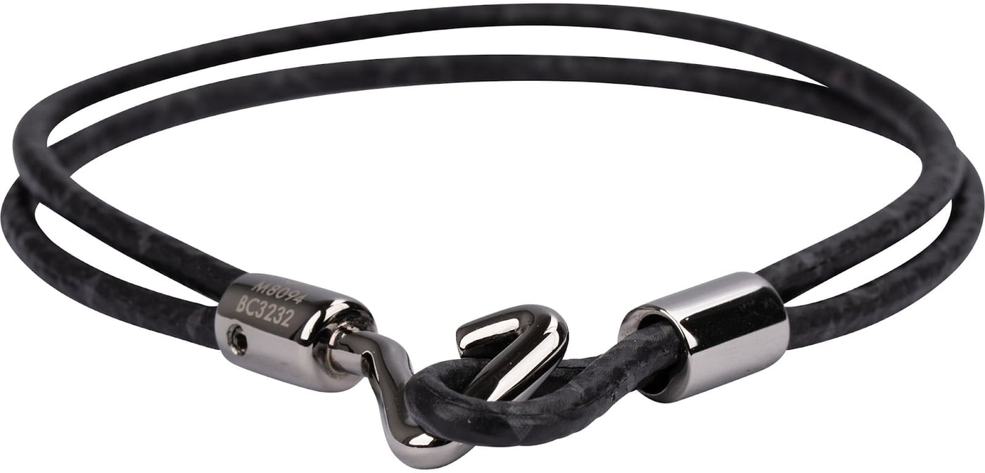 Louis Vuitton Monogram Eclipse Canvas Pin Double Tour Bracelet M8094