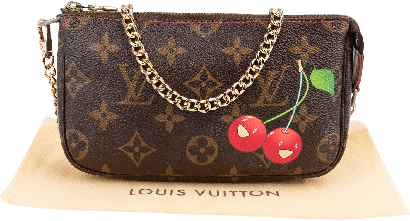 Louis Vuitton Limited Monogram Murakami Cherry Cerises Mini Pochette Accessoires Handbag