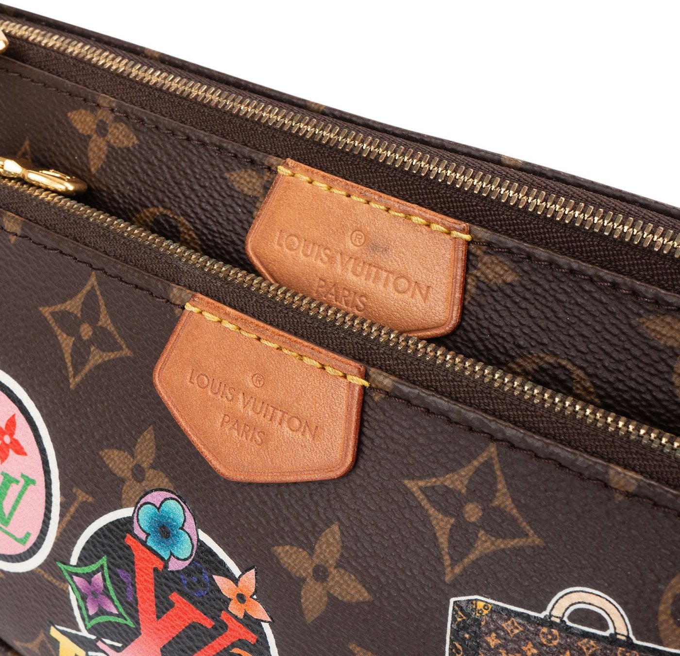 Louis Vuitton Monogram Canvas World Tour Patches Multi Pochette Accessoires Crossbody Bag