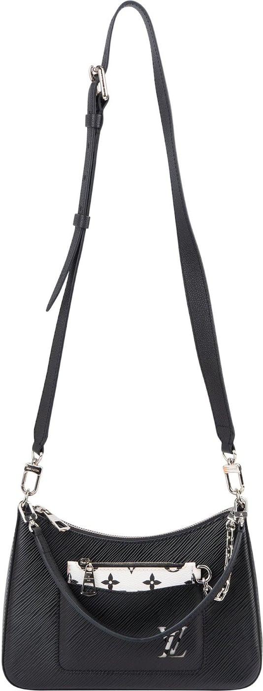 Louis Vuitton Noir Epi Leather B&W Monogram Canvas Marelle Shoulder Crossbody Bag