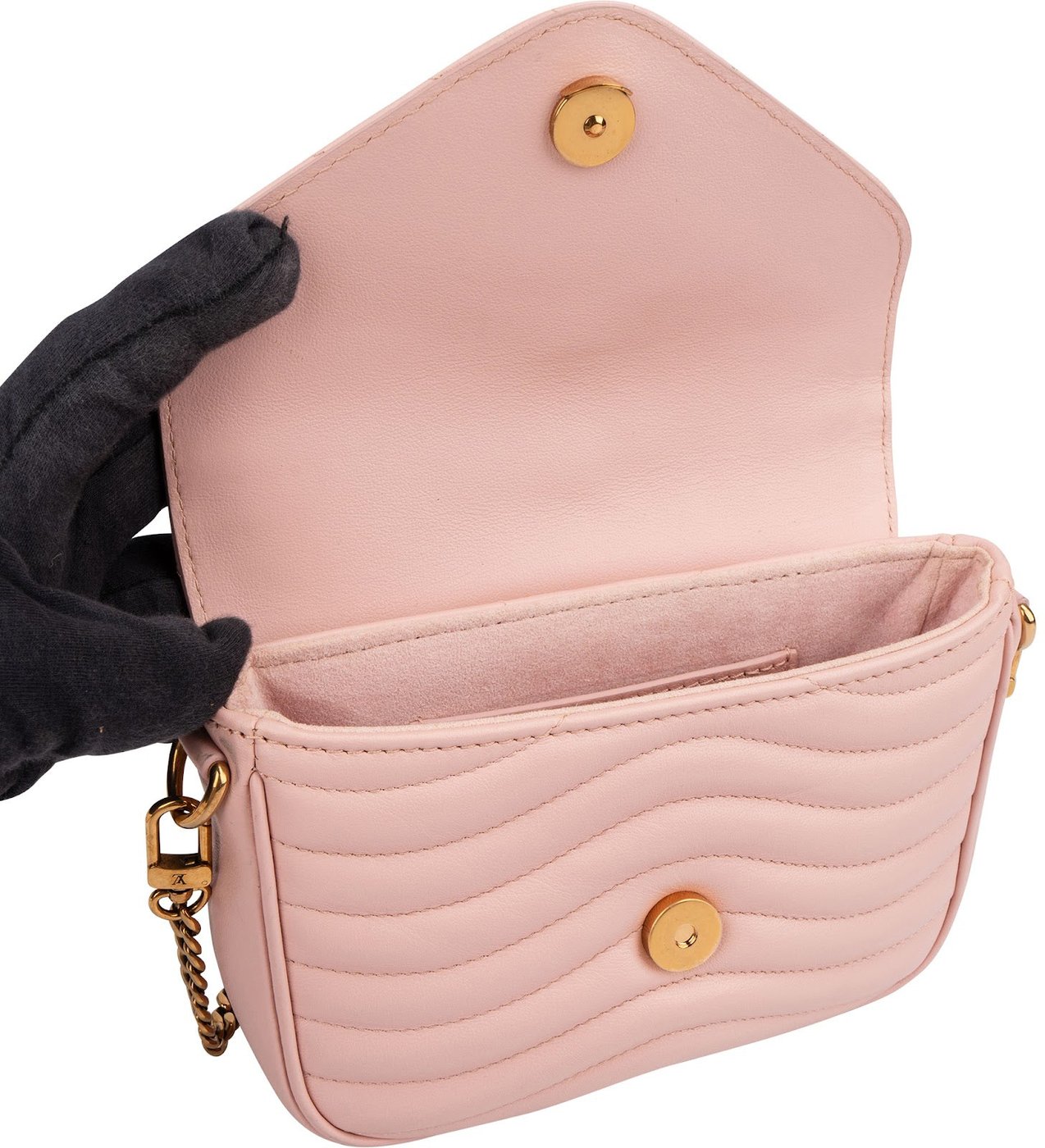 Louis Vuitton Pink New Wave Quilted Leather Pochette Accessoires Crossbody Bag