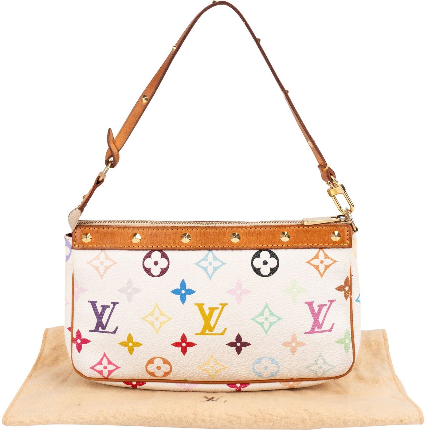Louis Vuitton Monogram Murakami Multicolor Canvas Studded Pochette Accessoires Handbag