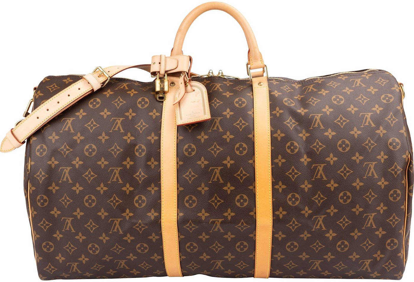 Louis Vuitton Monogram Canvas Keepall 60 Bandoulière Travel Bag