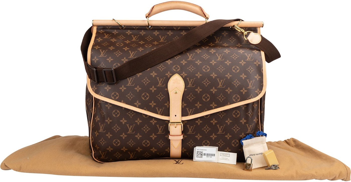 Louis Vuitton Monogram Canvas Sac Chasse Hunting Travel Handbag M41140