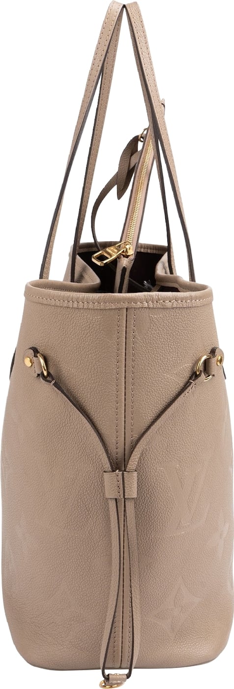 Louis Vuitton Taupe Monogram Empreinte Leather Neverfull MM Shoulder Bag