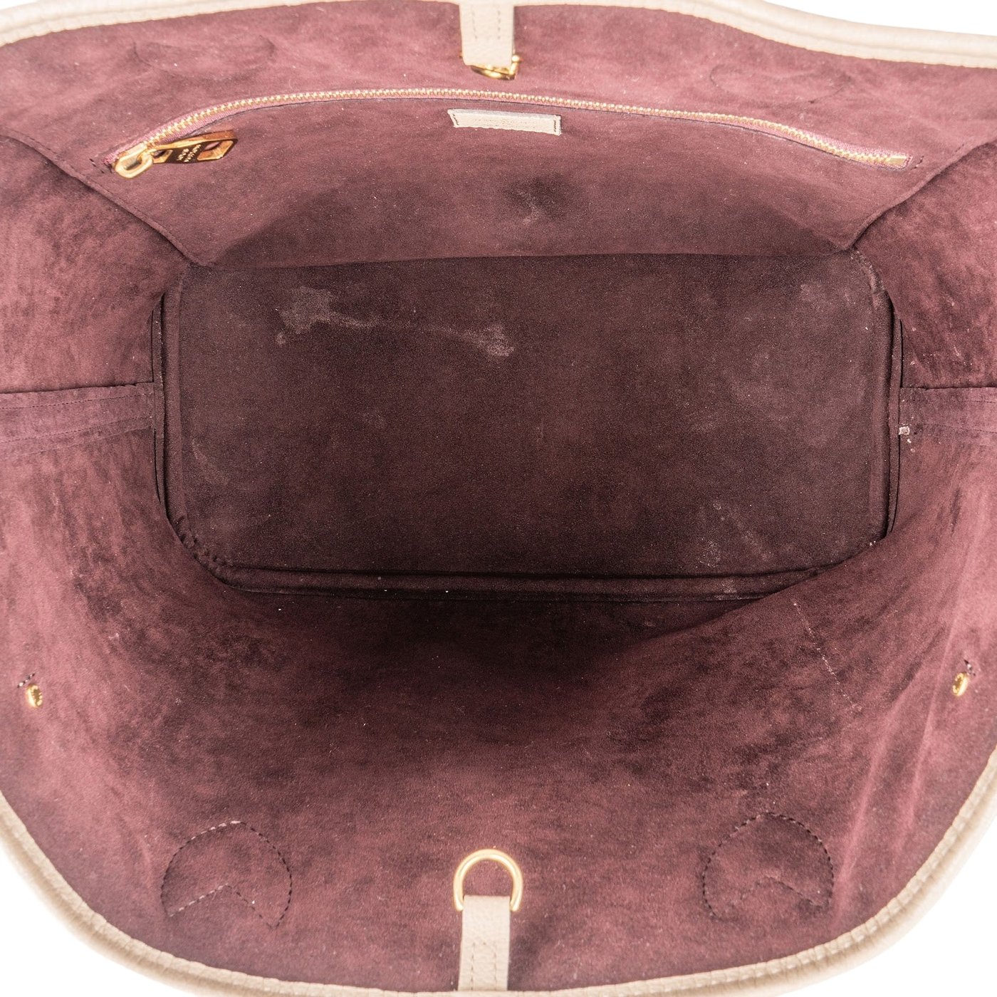 Louis Vuitton Taupe Monogram Empreinte Leather Neverfull MM Shoulder Bag