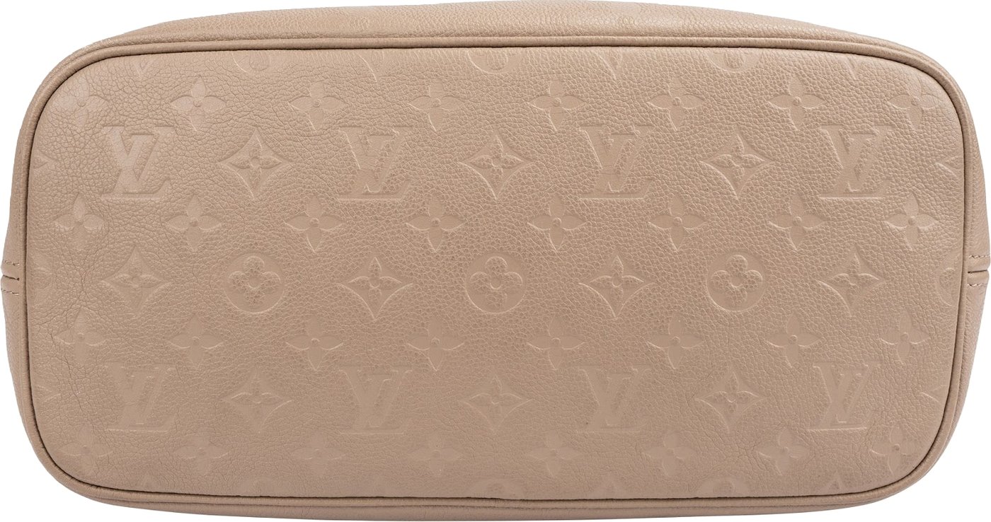 Louis Vuitton Taupe Monogram Empreinte Leather Neverfull MM Shoulder Bag