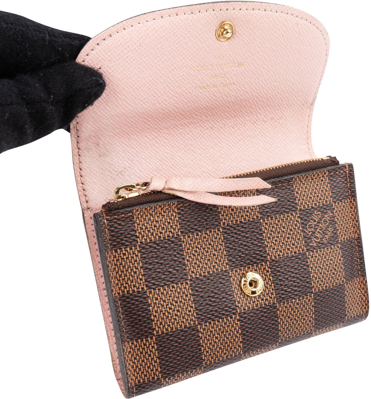 Louis Vuitton Monogram Damier Ebene Rosalie Coin Purse Mini Wallet