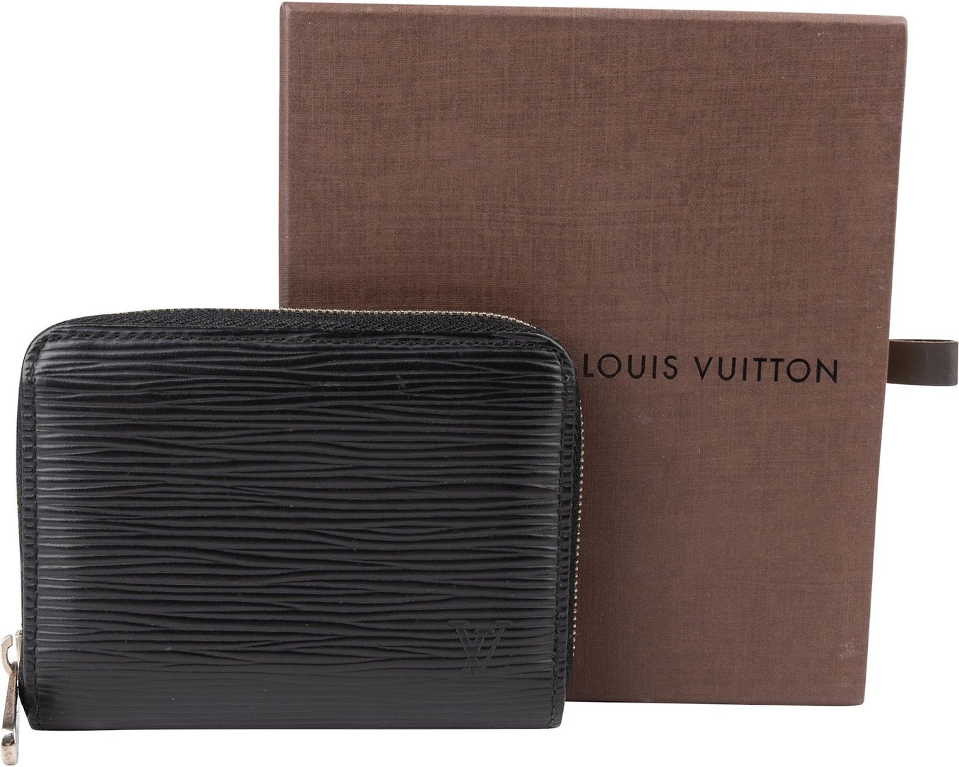 Louis Vuitton Noir Epi Leather Zippy Coin Purse Wallet