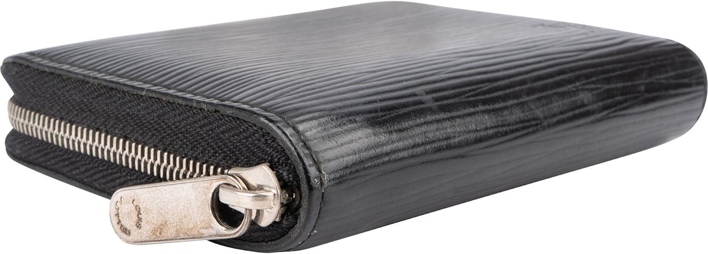 Louis Vuitton Noir Epi Leather Zippy Coin Purse Wallet
