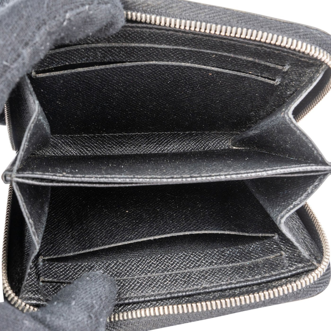 Louis Vuitton Noir Epi Leather Zippy Coin Purse Wallet