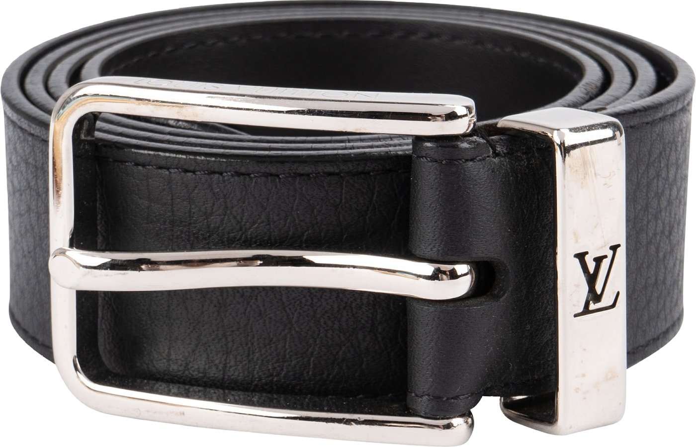 Louis Vuitton Classic Black Leather Ceinture Carre Belt (90 / 36)