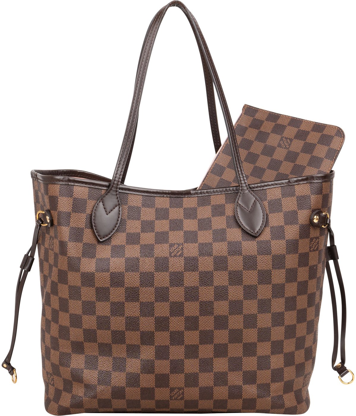 Louis Vuitton Damier Ebene Monogram Neverfull MM Shopper Handbag