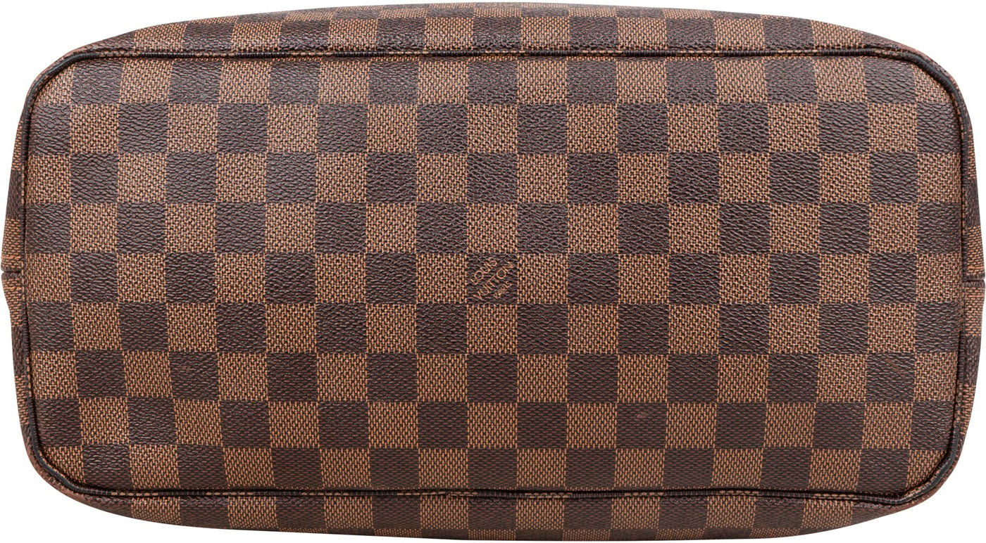 Louis Vuitton Damier Ebene Monogram Neverfull MM Shopper Handbag