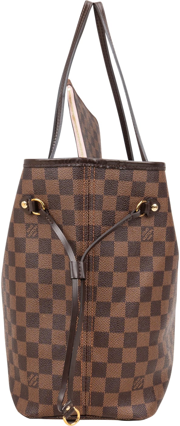 Louis Vuitton Damier Ebene Monogram Neverfull MM Shopper Handbag