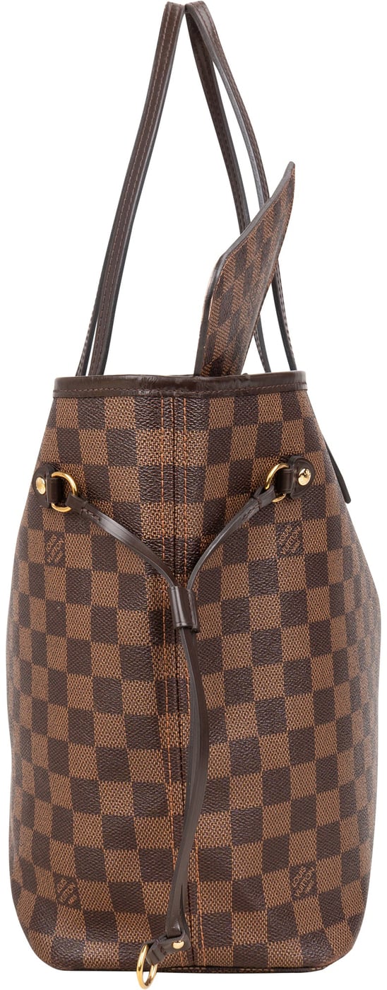 Louis Vuitton Damier Ebene Monogram Neverfull MM Shopper Handbag