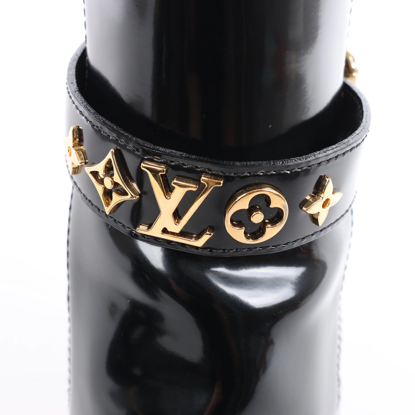 Louis Vuitton Star Trail Line 21 years Patent Leather Ankle Boots in Black MA0231, Size EU 37.5