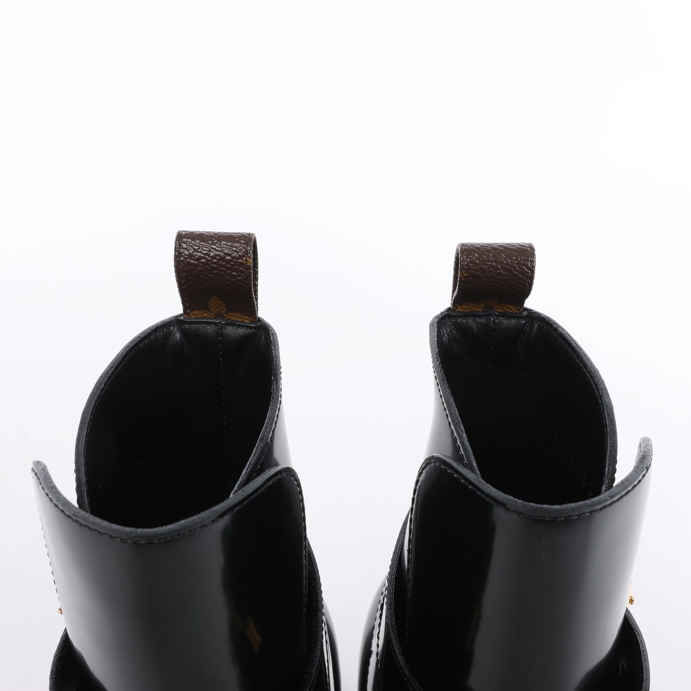 Louis Vuitton Star Trail Line 21 years Patent Leather Ankle Boots in Black MA0231, Size EU 37.5