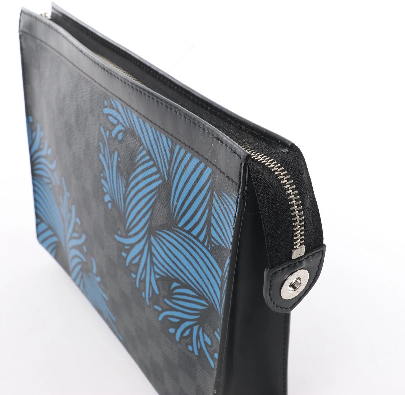 Louis Vuitton Pochette Voyage Damier Graphite Clutch in Black x Blue N62260