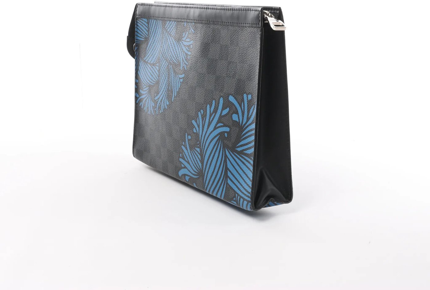 Louis Vuitton Pochette Voyage Damier Graphite Clutch in Black x Blue N62260