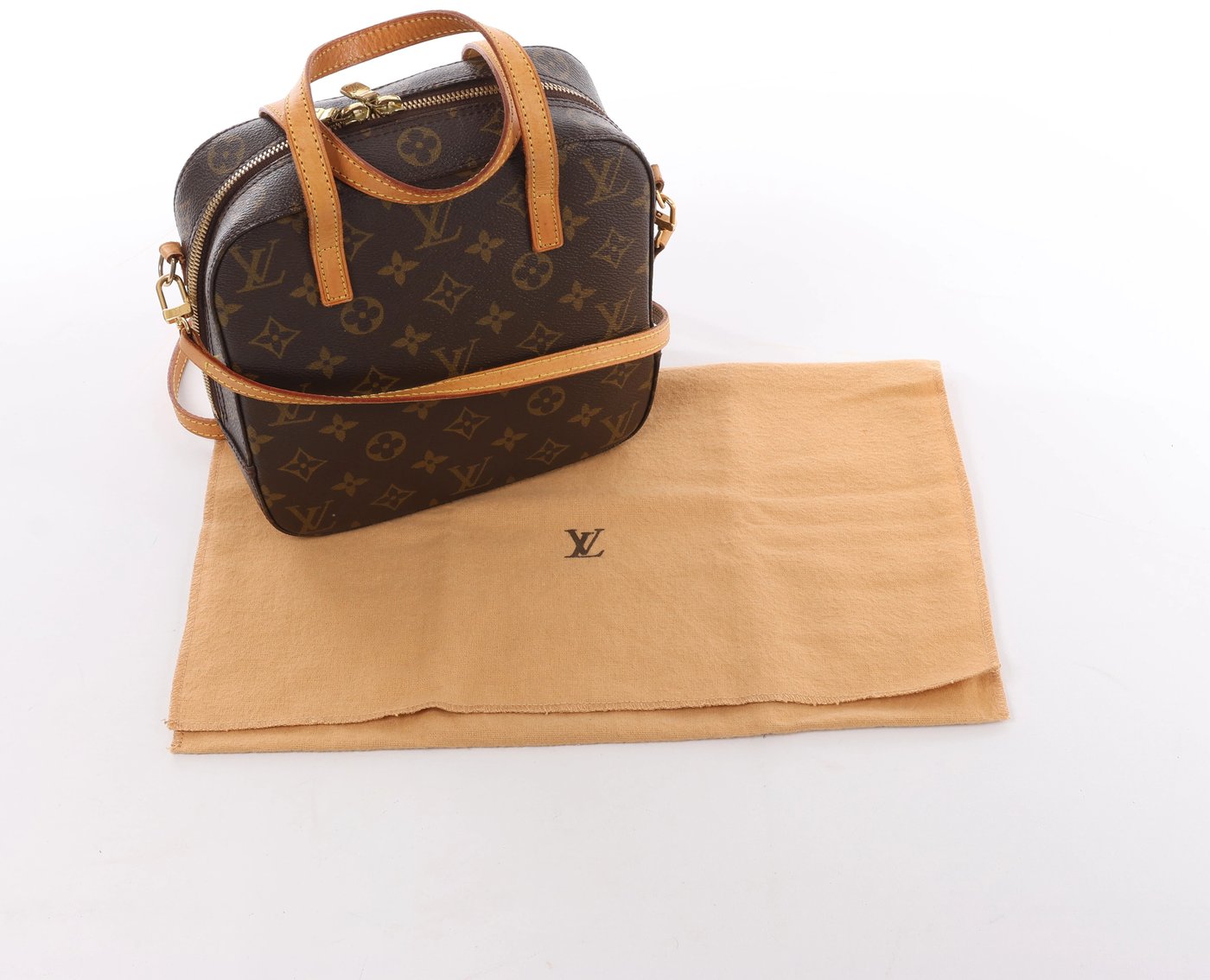Louis Vuitton Spontini Monogram Canvas 2Way Handbag in Brown