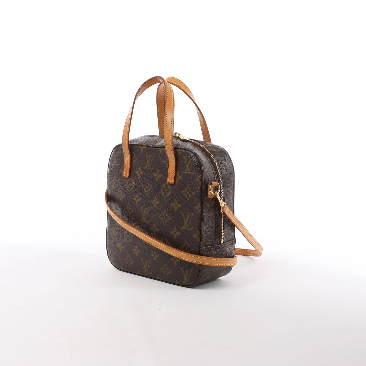 Louis Vuitton Spontini Monogram Canvas 2Way Handbag in Brown