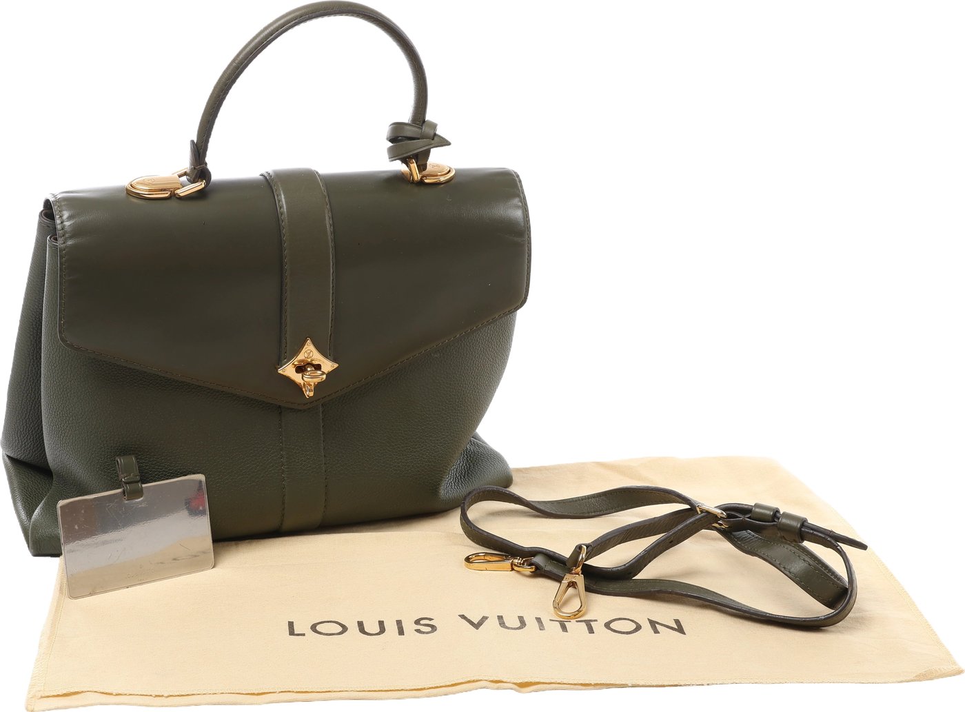 Louis Vuitton Rose des Vents MM Leather 2Way Handbag in Green M53819