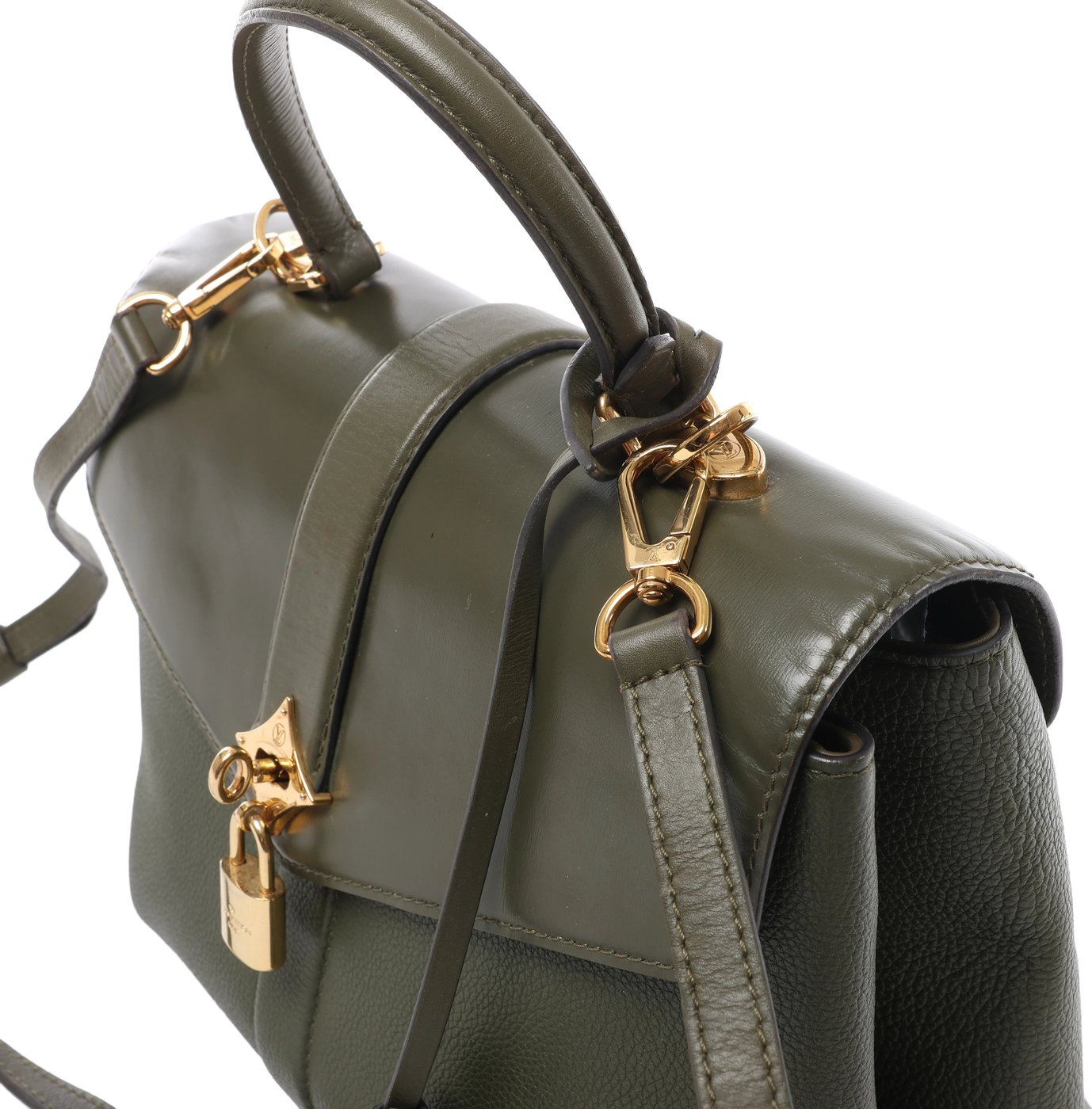 Louis Vuitton Rose des Vents MM Leather 2Way Handbag in Green M53819