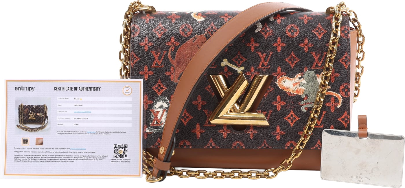 Louis Vuitton Twist MM Catgram x Taurillon Crossbody Bag in Brown x Orange M44408