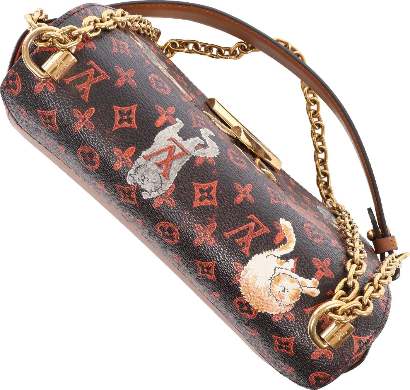 Louis Vuitton Twist MM Catgram x Taurillon Crossbody Bag in Brown x Orange M44408