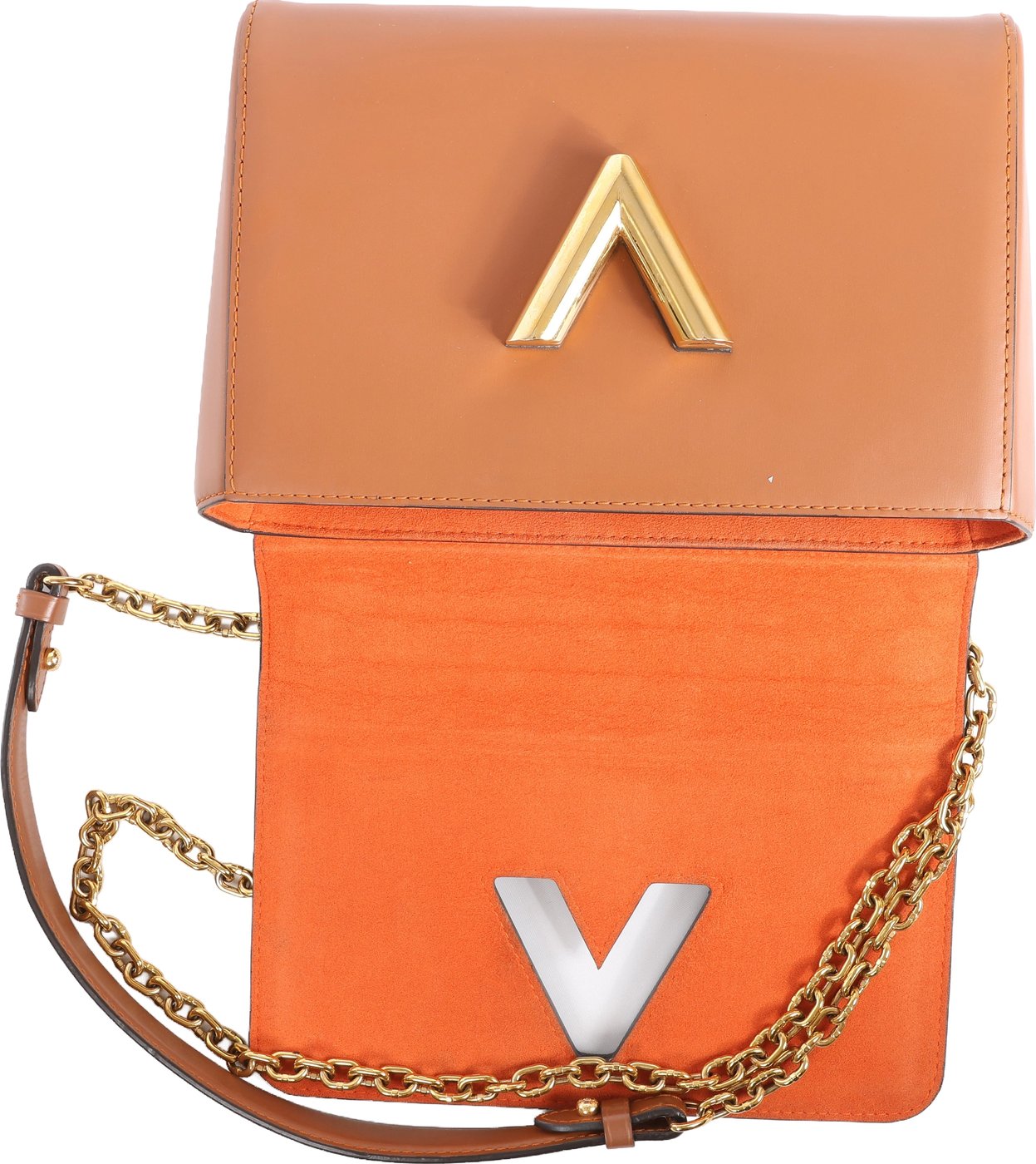 Louis Vuitton Twist MM Catgram x Taurillon Crossbody Bag in Brown x Orange M44408