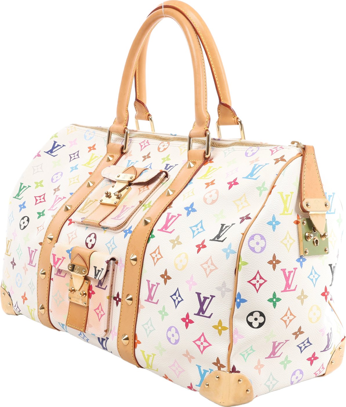 Louis Vuitton Keepall 45 Multicolor Travel Bag in White M92641