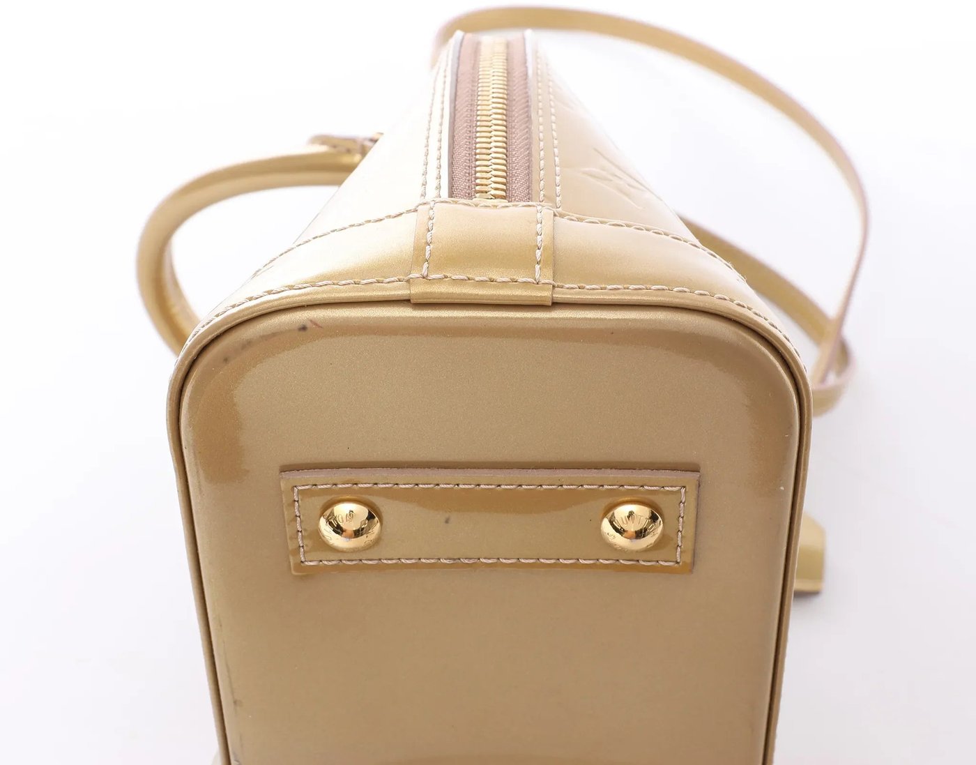 Louis Vuitton Alma BB Monogram Vernis 2Way Handbag in Gold M91677