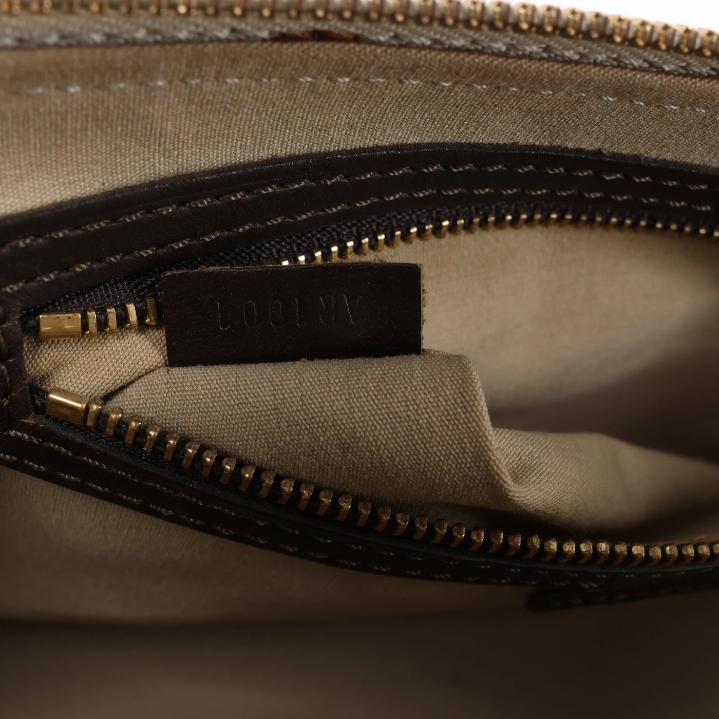 Louis Vuitton Alma Long Mini Lin Handbag in Beige x Brown