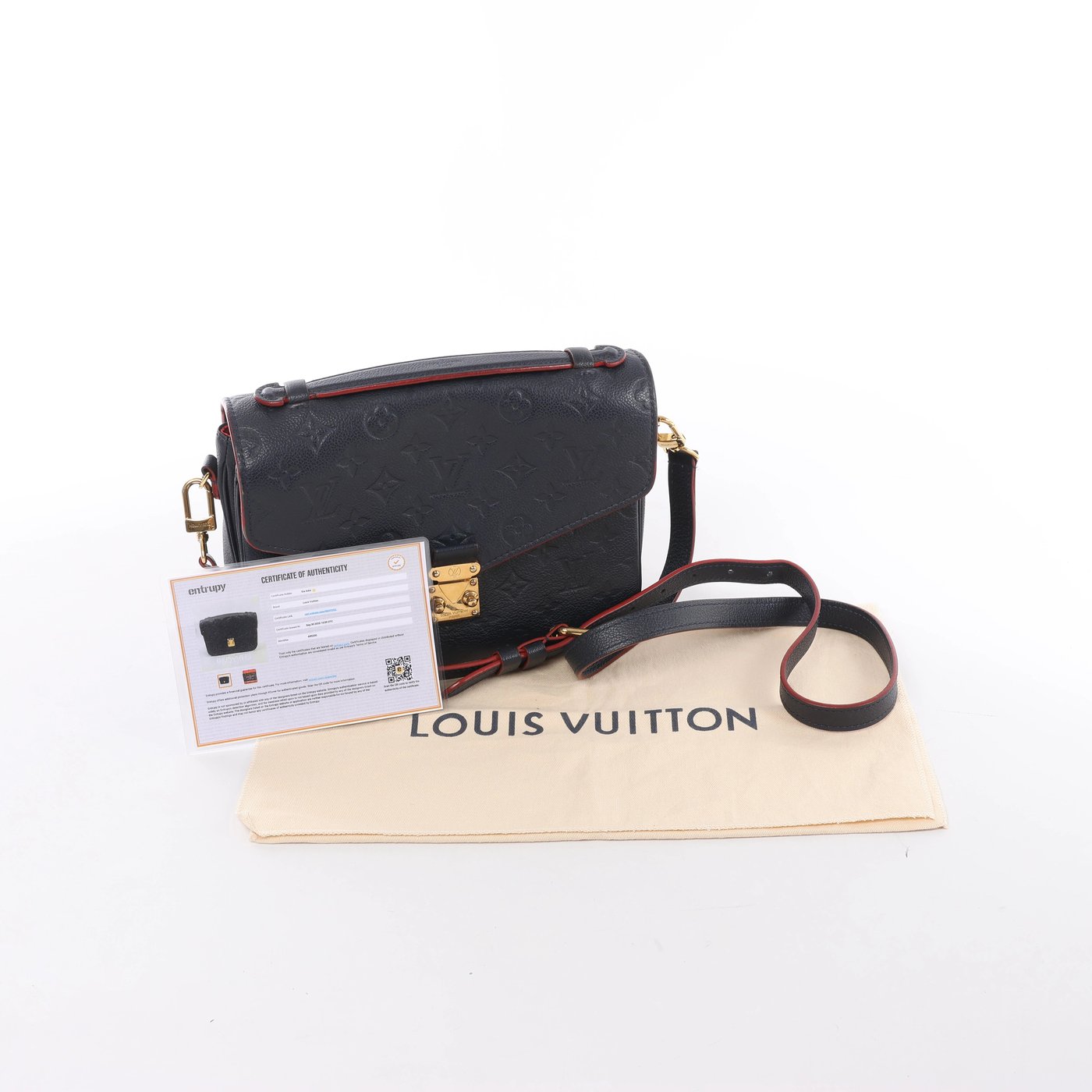 Louis Vuitton Pochette Métis MM Monogram Empreinte Crossbody Bag in Navy Blue M44071