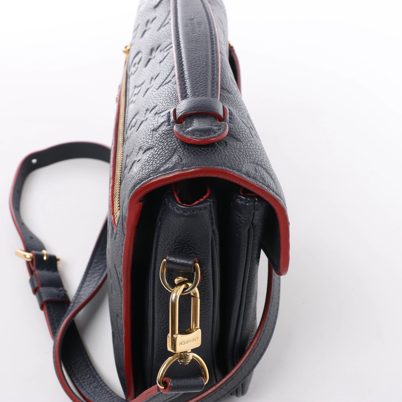 Louis Vuitton Pochette Métis MM Monogram Empreinte Crossbody Bag in Navy Blue M44071