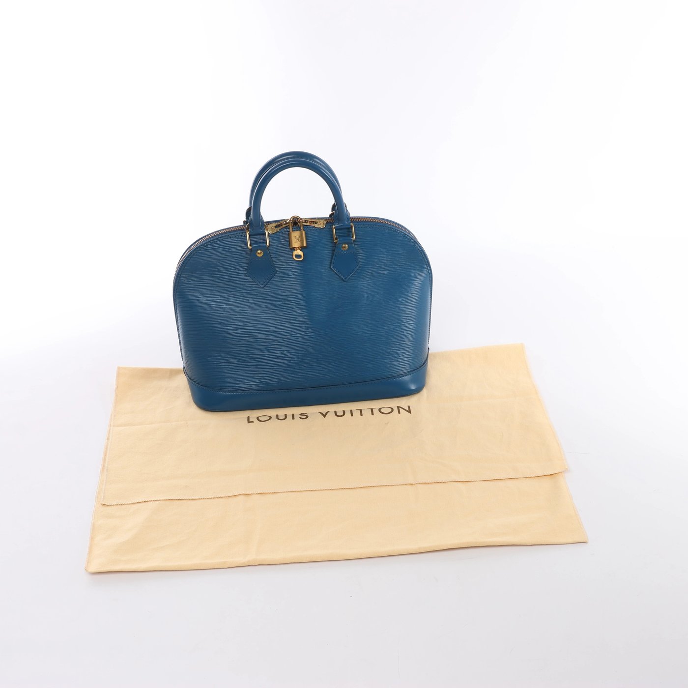 Louis Vuitton Alma Epi Leather Handbag in Blue M52145