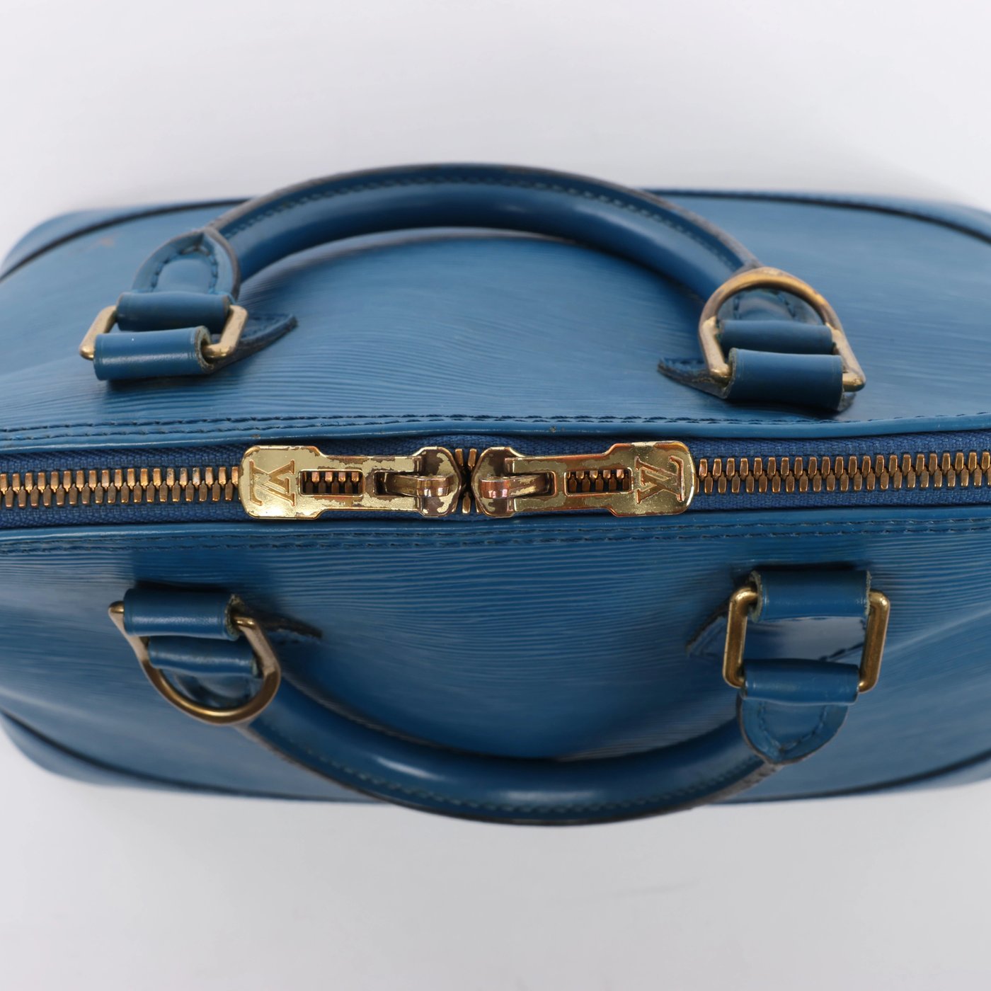 Louis Vuitton Alma Epi Leather Handbag in Blue M52145