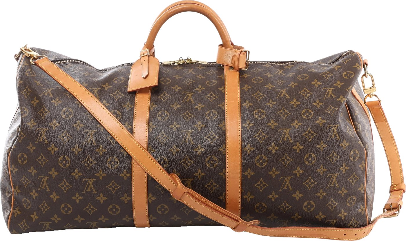 Louis Vuitton Keepall Bandoulière 60 Monogram Travel Bag in Brown M41412