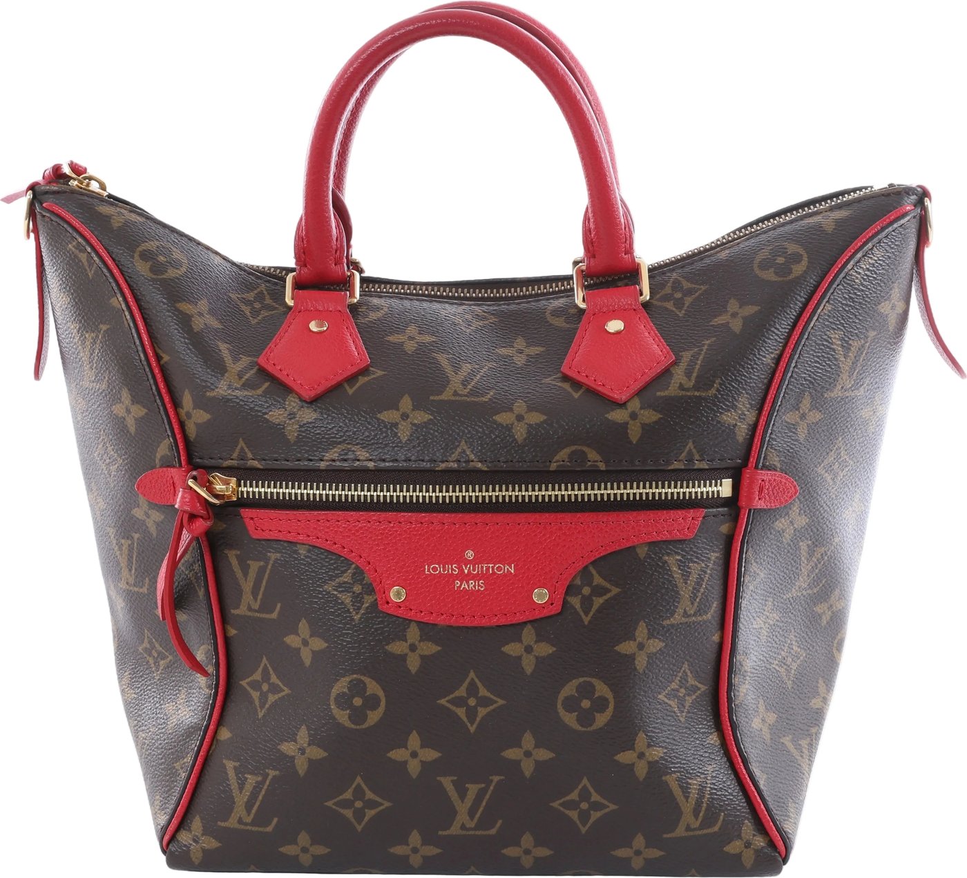 Louis Vuitton Tournelle PM Monogram Canvas Handbag in Brown x Red M44027