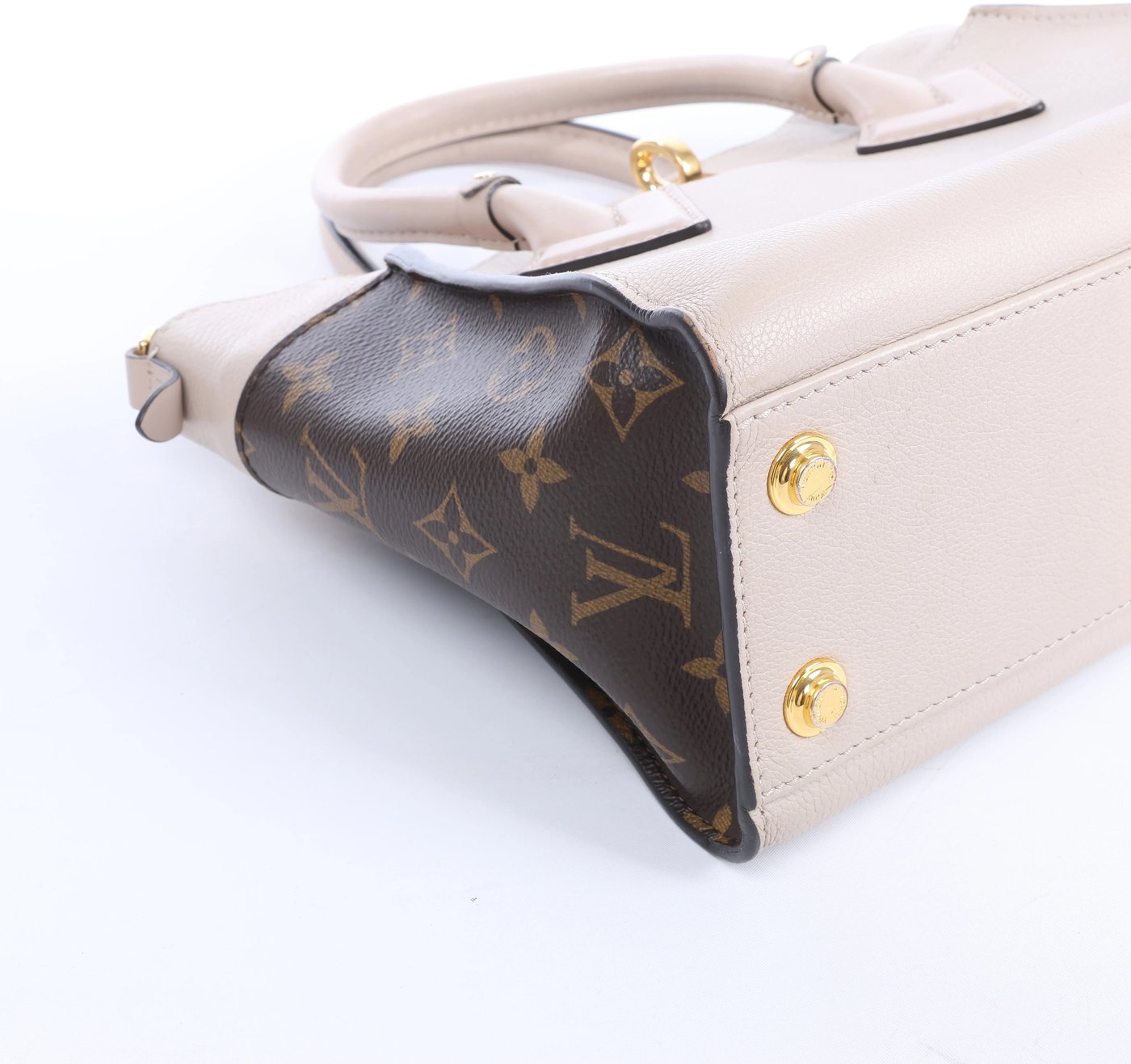 Louis Vuitton On My Side PM Monogram x Leather in Beige×Brown M57729