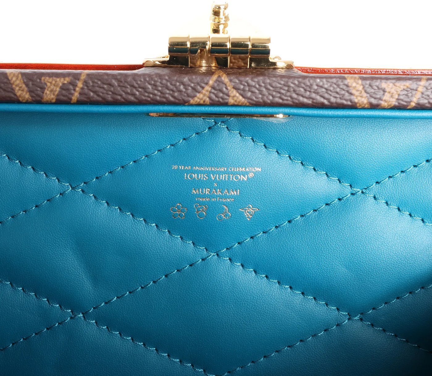 Louis Vuitton x Takashi Murakami Mini Square Trunk Handbag in Brown M13127