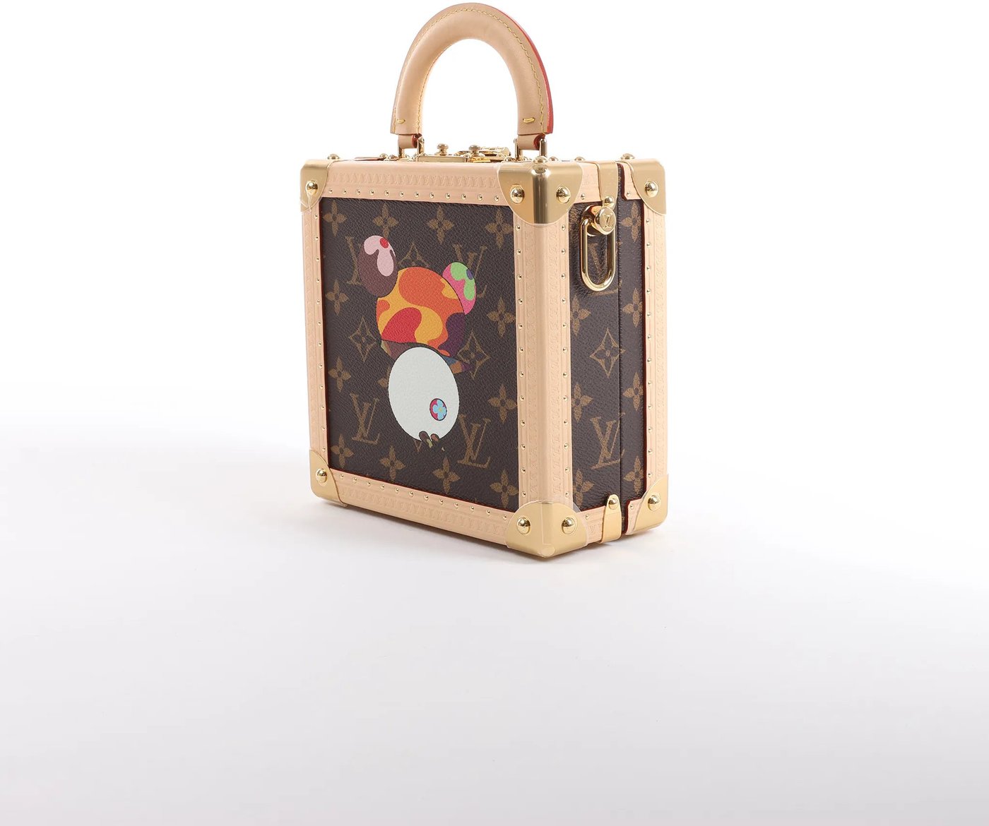 Louis Vuitton x Takashi Murakami Mini Square Trunk Handbag in Brown M13127