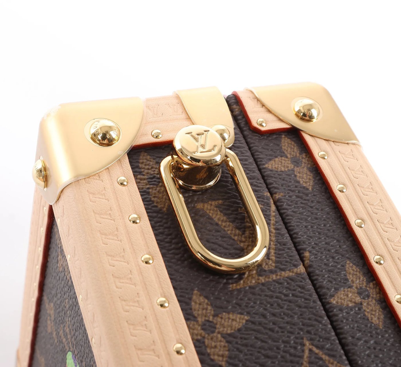 Louis Vuitton x Takashi Murakami Mini Square Trunk Handbag in Brown M13127