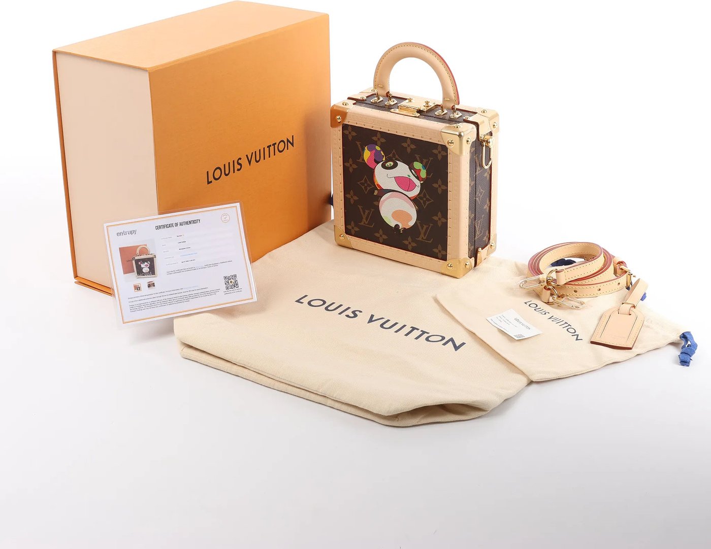 Louis Vuitton x Takashi Murakami Mini Square Trunk Handbag in Brown M13127