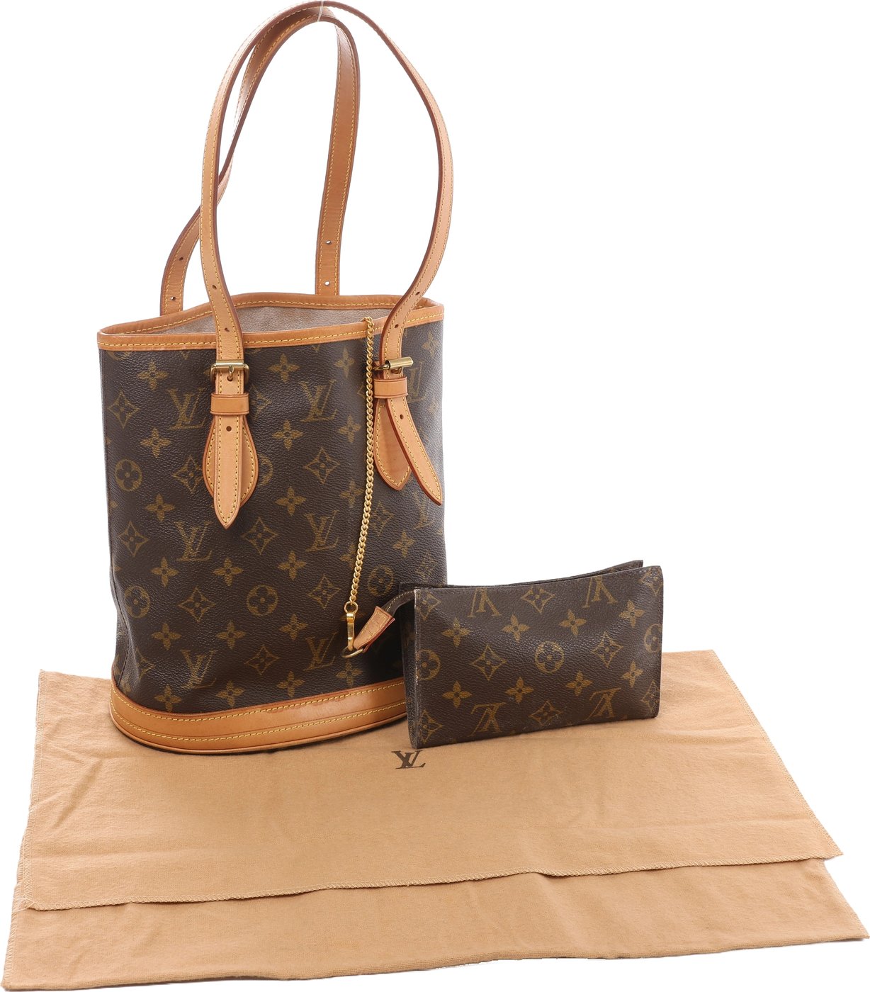 Louis Vuitton Bucket PM Monogram Shoulder Bag in Brown M42238