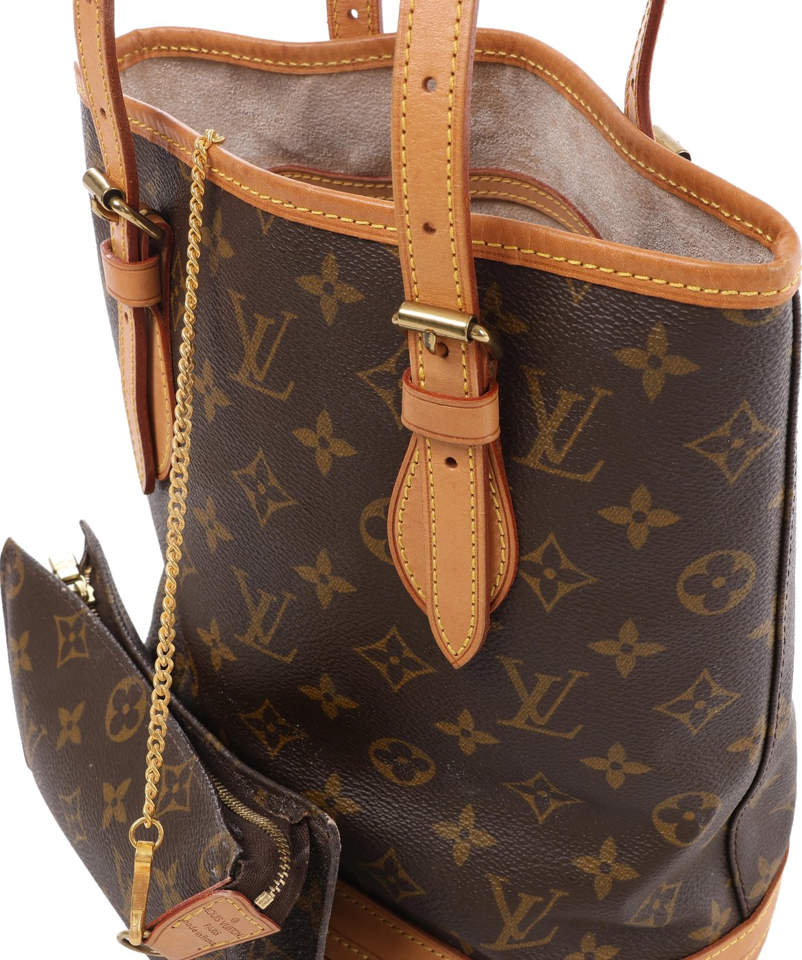 Louis Vuitton Bucket PM Monogram Shoulder Bag in Brown M42238