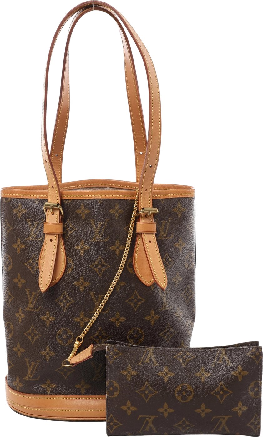 Louis Vuitton Bucket PM Monogram Shoulder Bag in Brown M42238