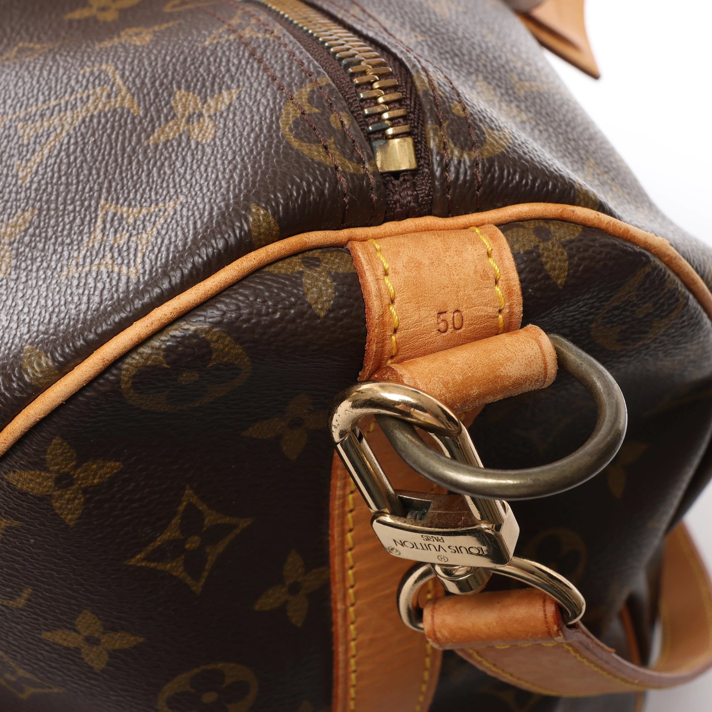 Louis Vuitton Keepall Bandoulière 50 Monogram Travel Bag in Brown M41416