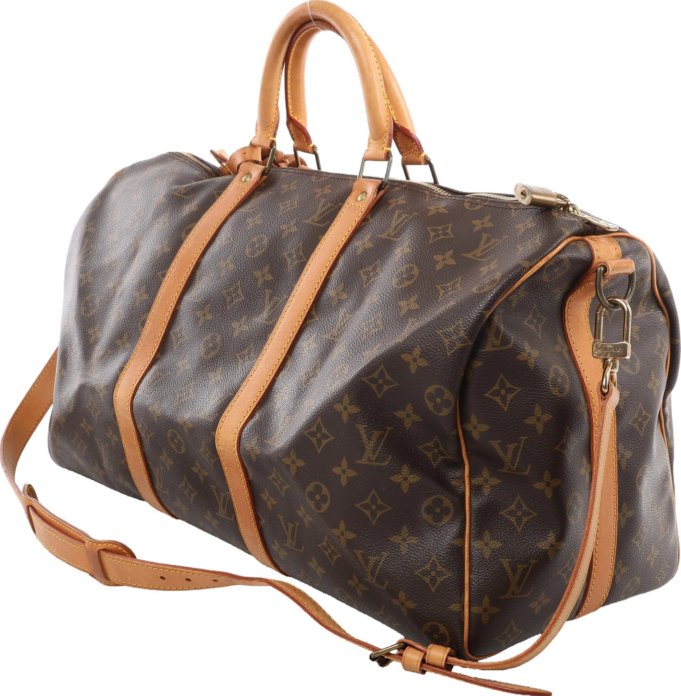 Louis Vuitton Keepall Bandoulière 50 Monogram Travel Bag in Brown M41416